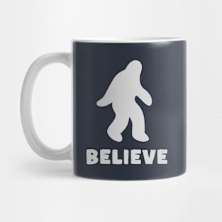 Minimal believe in bigfoot sci fi Mug